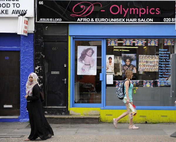 Olympic-themed stores in east London