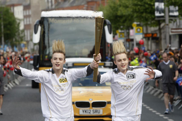 Thousands of Dubliners cheer Olympic torch relay