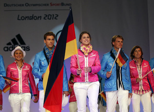 A gathering of official Olympic uniforms