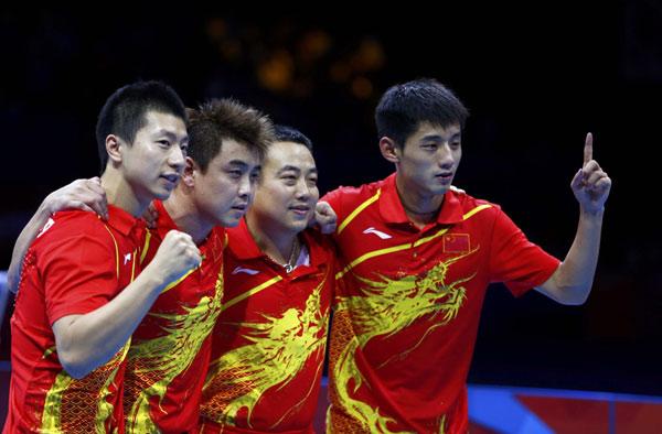 China wins table tennis men's team gold