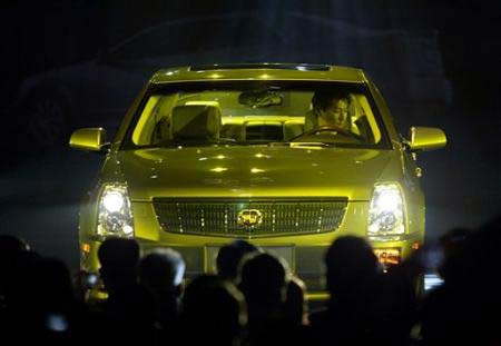 General Motors' new Cadillac SLS is unvailed during the launch ceremony in Shanghai, China,