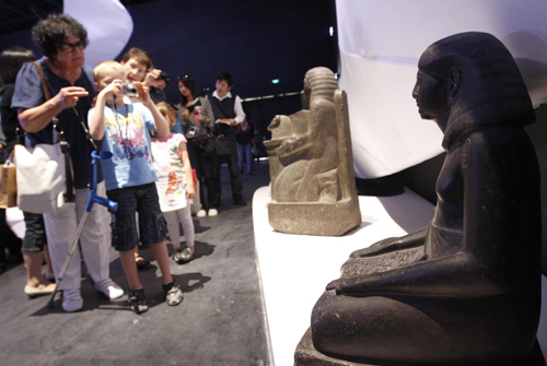 Egyptian antique treasures displayed in Egypt Pavilion