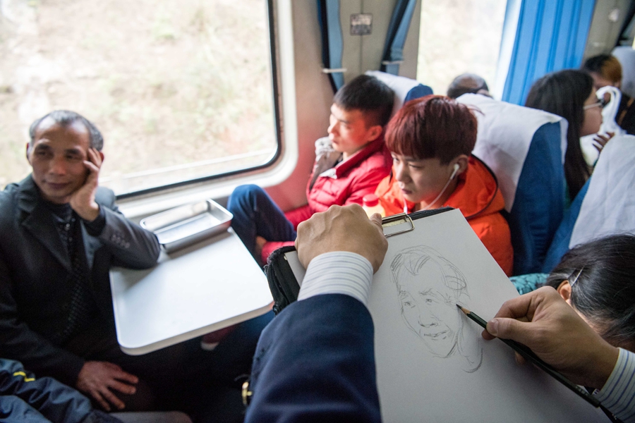 Passengers keep train attendant's painting dream alive