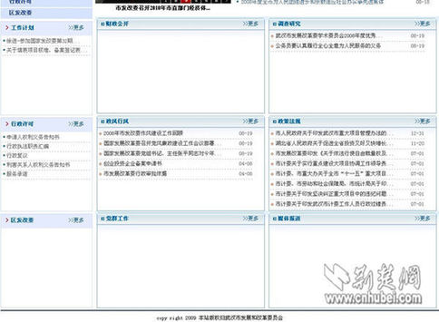 武汉发改委网站内容多空白被指敷衍虚置(图)