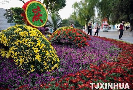 天津布置花卉迎国庆