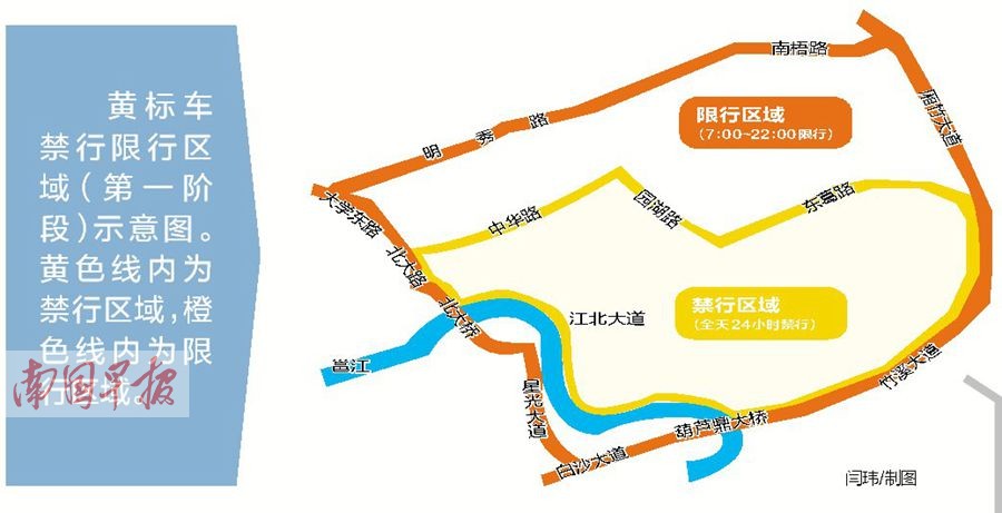 黄标车闯禁区3月起罚200元 看看南宁市哪些是禁区