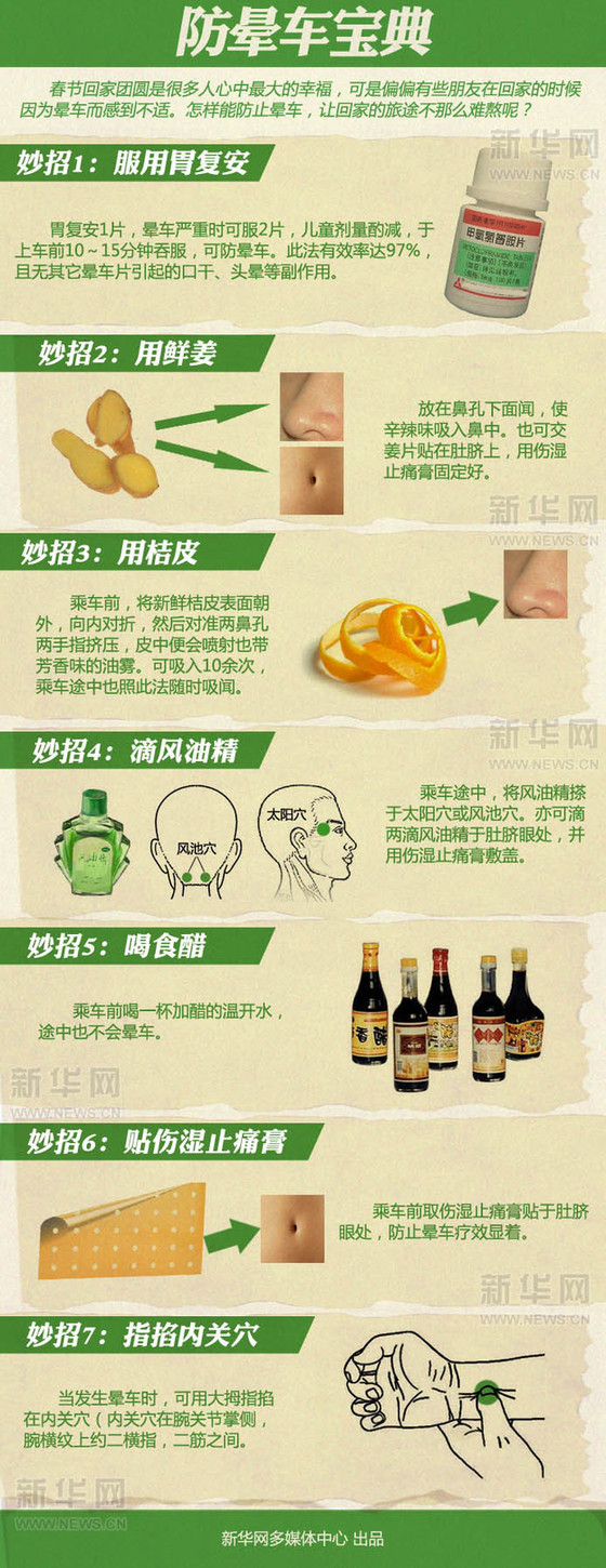 春运坐车攻略：晕车小妙招