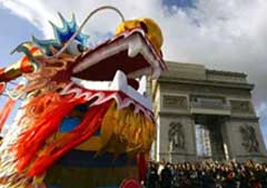 Champs Elysees hosts Chinese New Year parade