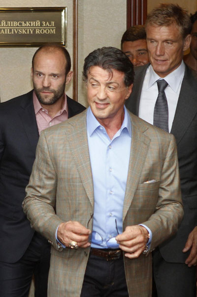 Sylvester Stallone poses for photocall promoting movie 