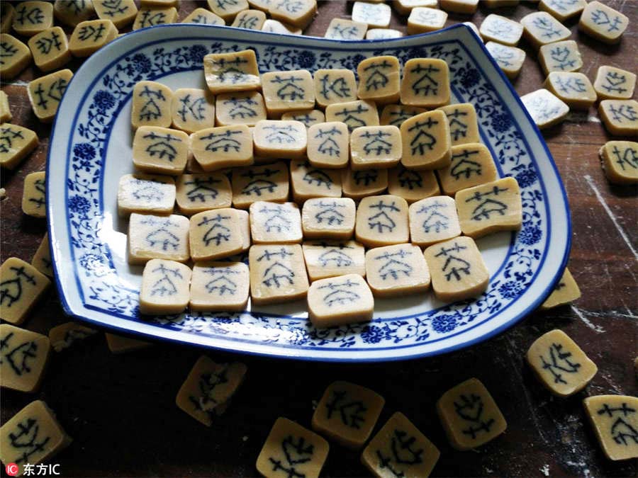 Traditional bean candy prepared for New Year