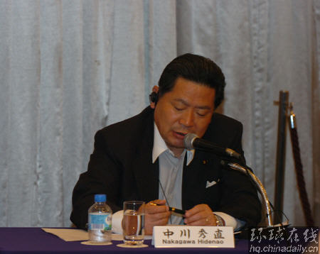 日本自民党政调会长中川秀直:亚洲不需要“盟主”