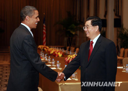 胡锦涛同美国总统奥巴马会晤