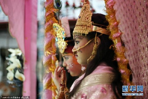 尼泊尔百名女孩角逐库玛丽“活女神”