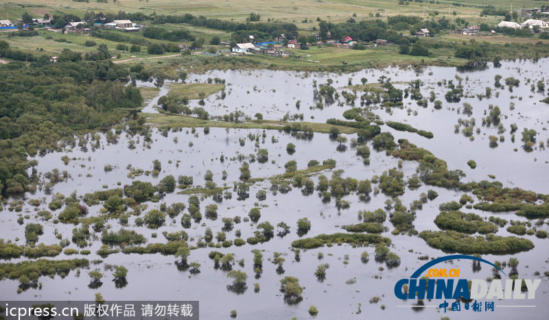 俄罗斯阿穆尔河水位上涨 城市进入紧急状态（高清组图）