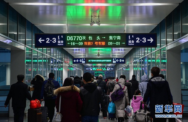 Post-holiday rush at train stations