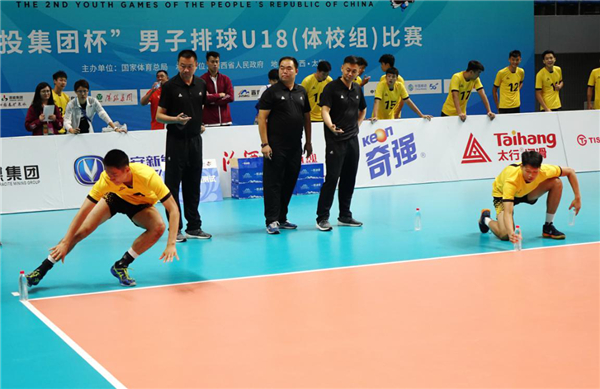 Volleyball players give their all in physical fitness test