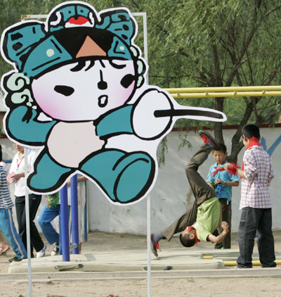Pupils get prepared for Beijing Olympics
