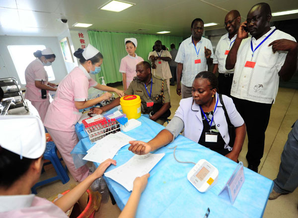 Kenyans get free medical care on Chinese ship