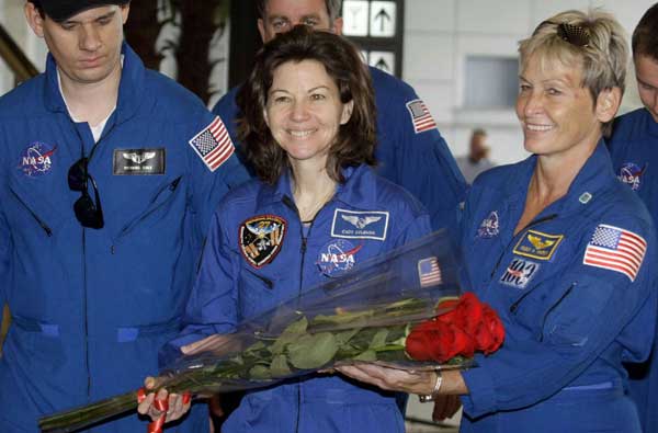 NASA female astronaut back from space
