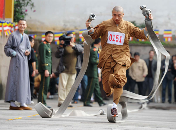 Kungfu fireman competes in games