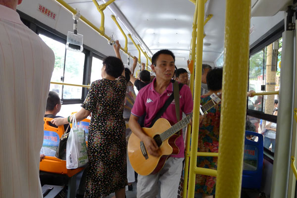 Busking on the bus