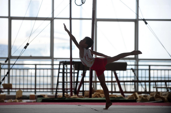 Child gymnasts train to fulfill dreams