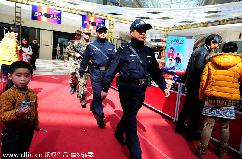 Security tightened in public places across China