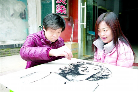 Hair painting prevails in Sanmenxia