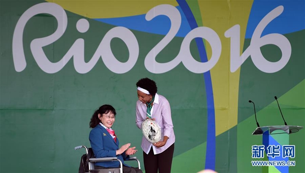 Chinese Paralympic delegates attend flag-raising ceremony