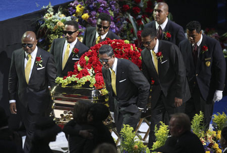 Family of Jackson and celebs at Michael Jackson's public memorial service in L.A.