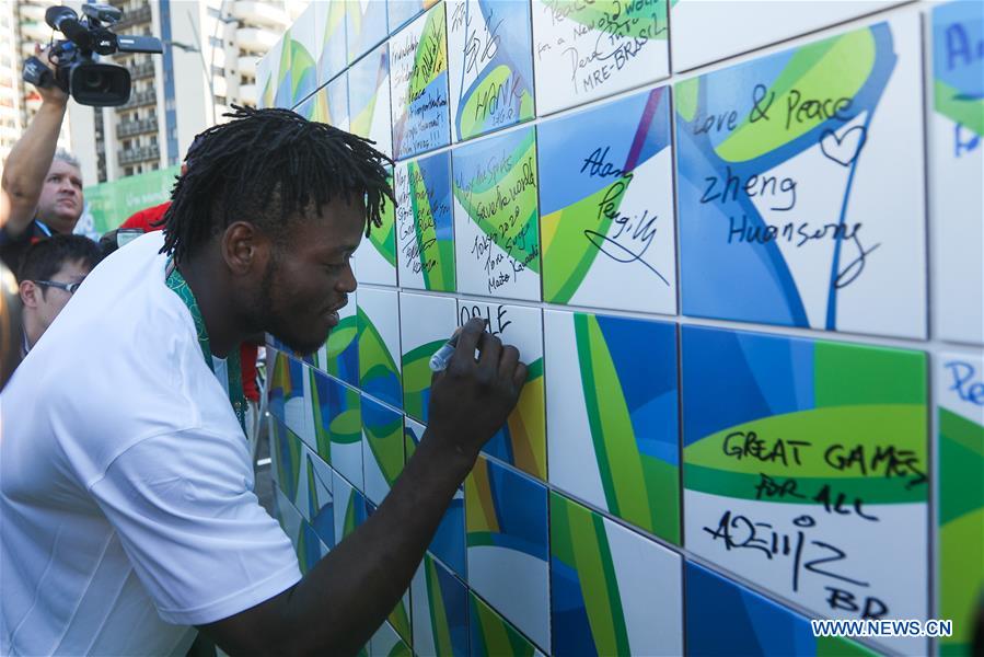 Olympic Truce Wall unveiled in Olympic Village in Rio