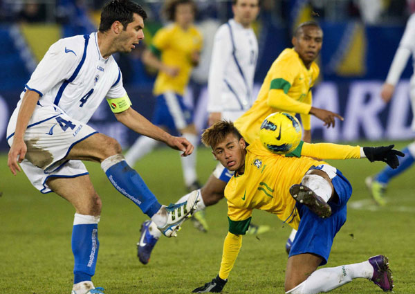 Brazil floor Bosnia thanks to late own goal