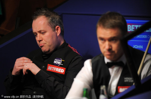 Higgins one frame from defeat by Hendry