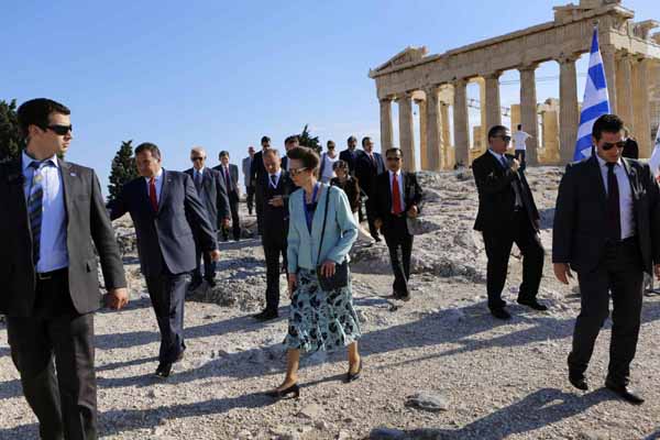 Olympic Flame at Acropolis on handover eve