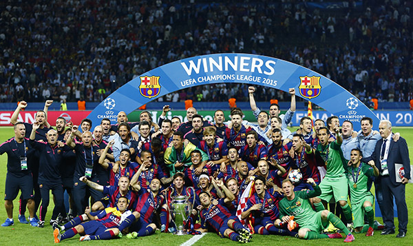 Barca beat Juve 3-1 in classic for fifth European crown