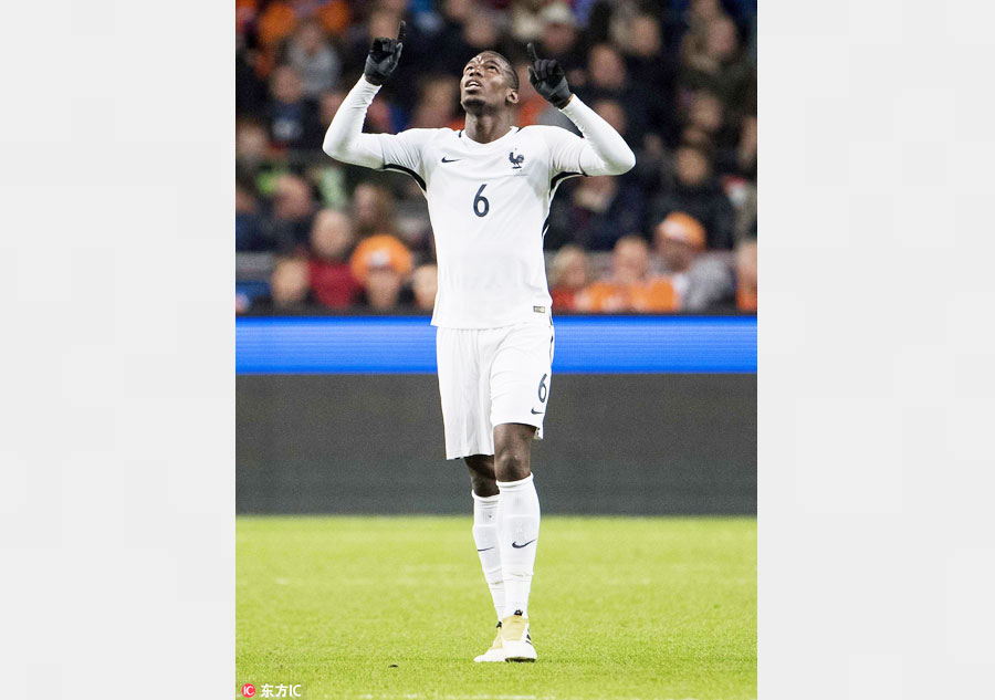 Pogba strike leads France to victory in Amsterdam