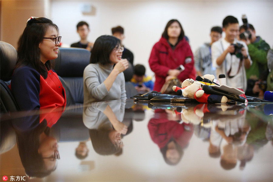 Swimmer Fu's facial expressions light up her college