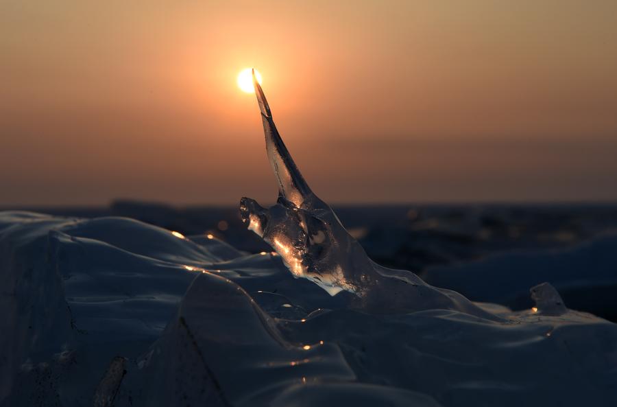 Amazing ice floe in northeast China
