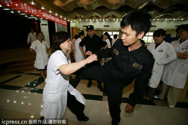 Hospital holds taekwondo training