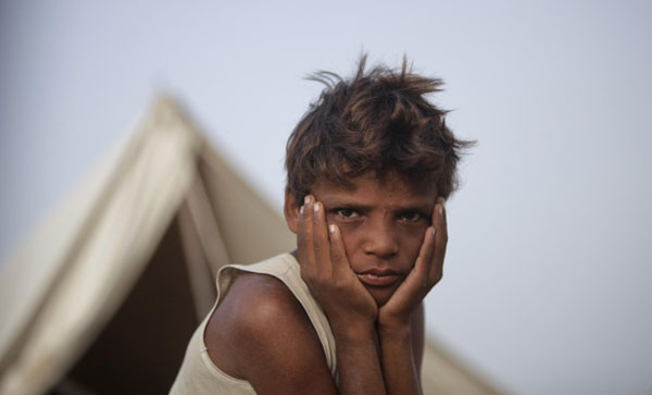 Flood victims in Sukkur, Pakistan