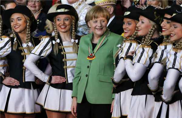 Merkel receives German carnival delegations